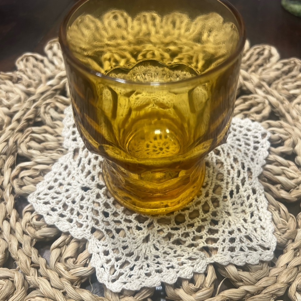 Vintage 1960’s Anchor Hocking Amber Cocktail Glass